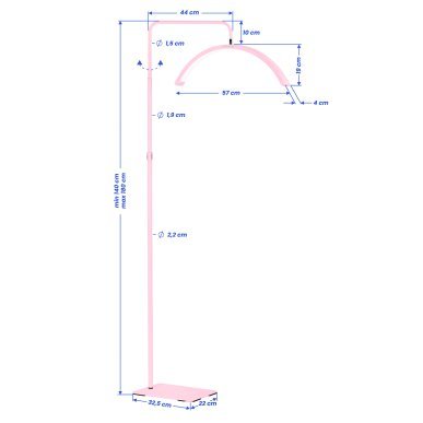 Professionele behandellamp MOMO MX6 GLOW roze 36 W met schaduwvrij LED-licht voor wimpers, beauty, make-up, foto en video