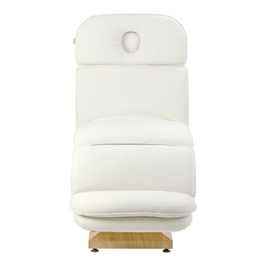 Elektrische cosmetische behandelstoel Sillon Cloud met 3 motoren, crèmekleurig, professioneel voor beautysalons