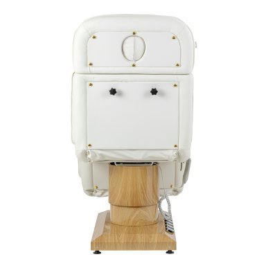 Elektrische cosmetische behandelstoel Sillon Cloud met 3 motoren, crèmekleurig, professioneel voor beautysalons