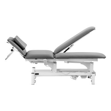 Elektrische behandeltafel BALANCE Eso Pro voor massage en fysiotherapie met Pivotfunctie, gesplitste voetsteun, grijs