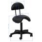 Cosmetic stool 6001 black with a black base