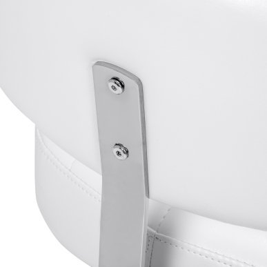 Professionele beautykruk Giovanni Y08 wit met rugleuning, verstelbare hoogte 49-62 cm en draaifunctie voor de salon