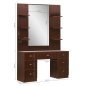 Professionele barberconsole Gabbiano MT-1112 Nut bruin met spiegel, planken en laden voor kapsalon en barbershop