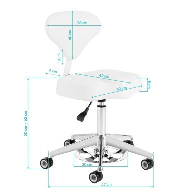 Cosmetic stool Azzurro 156-F bump-up snow-white