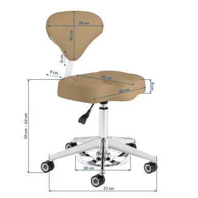 Cosmetic stool Azzurro 156-F bump-up beige (light coffee)