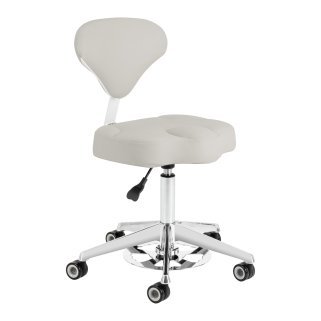 Professionele cosmetische werkkruk Azzurro 156-F bump-up grijs met verstelbare rugleuning voor salon en praktijk