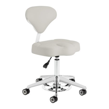 Professionele cosmetische werkkruk Azzurro 156-F bump-up grijs met verstelbare rugleuning voor salon en praktijk