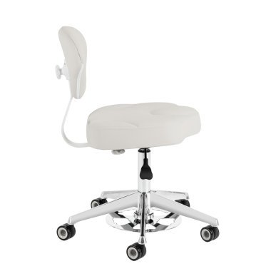Professionele cosmetische werkkruk Azzurro 156-F bump-up grijs met verstelbare rugleuning voor salon en praktijk