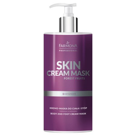 Lichaams- en voetmasker Farmona Skin Cream Mask Forest Fruits 500 ml voor droge, ruwe huid met oliën en rood fruitextract