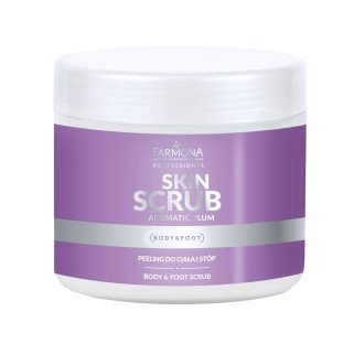 Lichaams- en voetenscrub Farmona Skin Scrub Aromatic Plum 500 g voor droge, ruwe huid met pruimenextract en macadamia-olie