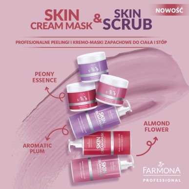 Lichaams- en voetenscrub Farmona Skin Scrub Aromatic Plum 500 g voor droge, ruwe huid met pruimenextract en macadamia-olie