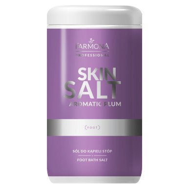 Voetbadzout Farmona Skin Salt Plum 1400 g met pruimenextract voor pedicure bij zeer droge, ruwe en sterk verhoornde voethuid