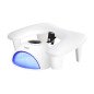 Manicure handsteun MOMO Croissant wit met verstelbare telefoonhouder, U-vorm en ruimte voor UV-lamp in nagelsalon Manicure handsteun MOMO Croissant wit met verstelbare telefoonhouder, U-vorm en ruimte voor UV-lamp in nagelsalon