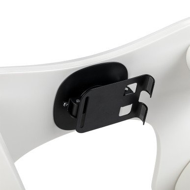 Manicure handsteun MOMO Croissant wit met verstelbare telefoonhouder, U-vorm en ruimte voor UV-lamp in nagelsalon
