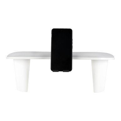 Manicure handsteun MOMO Croissant grijs met verstelbare telefoonhouder, U-vorm en ruimte voor UV-lamp in nagelsalon
