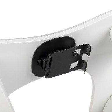 Manicure handsteun MOMO Croissant grijs met verstelbare telefoonhouder, U-vorm en ruimte voor UV-lamp in nagelsalon
