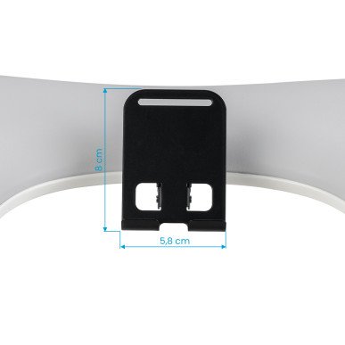 Manicure handsteun MOMO Croissant grijs met verstelbare telefoonhouder, U-vorm en ruimte voor UV-lamp in nagelsalon
