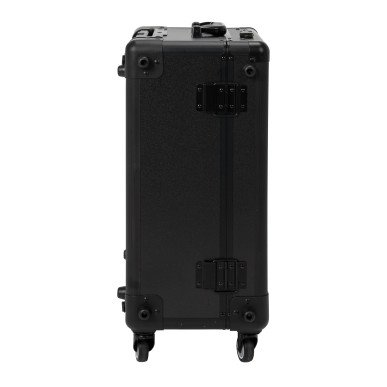Mobiele make-upkoffer Plus zwart met LED-spiegel, Bluetooth-speakers, telescopische poten en opbergruimte voor visagie