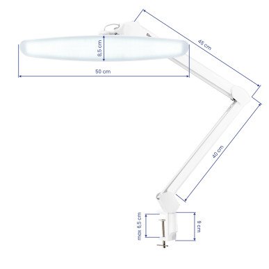 Professionele LED behandellamp Elegante wit 15 W met 98 LEDs, 4 helderheidsniveaus en verstelbare arm voor precisiewerk
