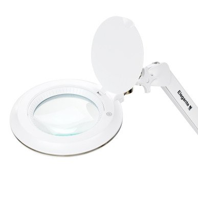 Professionele loepelamp Elegante 6031 wit met statief, 60 SMD LEDs, 3 dioptrie en 2 helderheidsniveaus voor precisiewerk