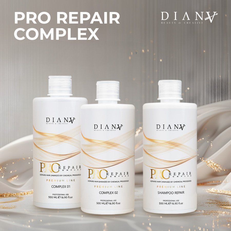 Pro Repair Complex - intensywna regeneracja bez prostownicy Zestaw 01 500ml, 02 500ml i szampon przed zabiegiem 500ml