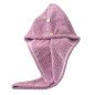 Roze haarhanddoek met capuchon 65 x 25 cm