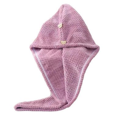 Rosa Haarturban-Handtuch 65 x 25 cm