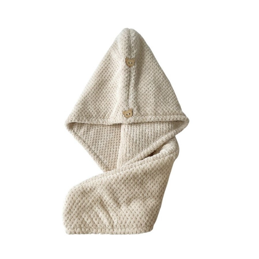 Ręcznik do włosów – kapturek/turban z mikrofibry 65x25 cm, beżowy
