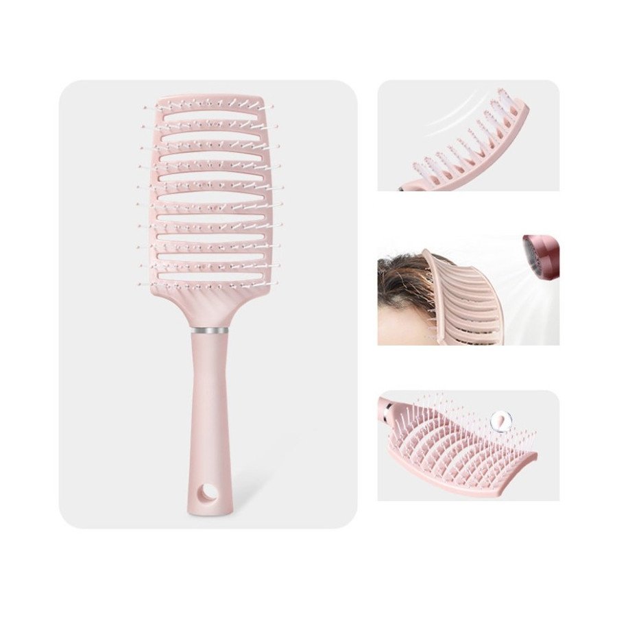 Brosse à cheveux rose poudré – effet racines, coiffage & massage Brosse à cheveux rose poudré – effet racines, coiffage & massage