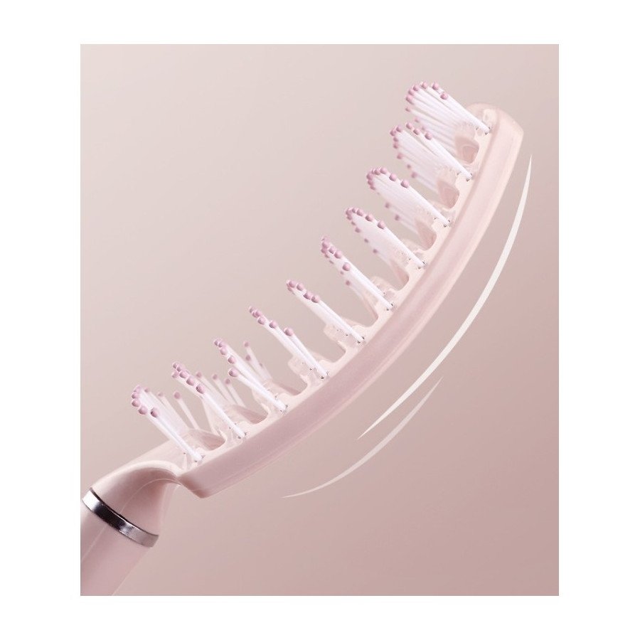 Brosse à cheveux rose poudré – effet racines, coiffage & massage