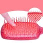 Brosse à cheveux rouge pailletée – ultra flexible, ventilée, tous types de cheveux