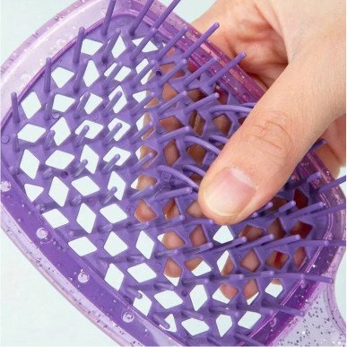 Paarse glitter haarborstel – flexibel & geventileerd – geschikt voor elk haartype
