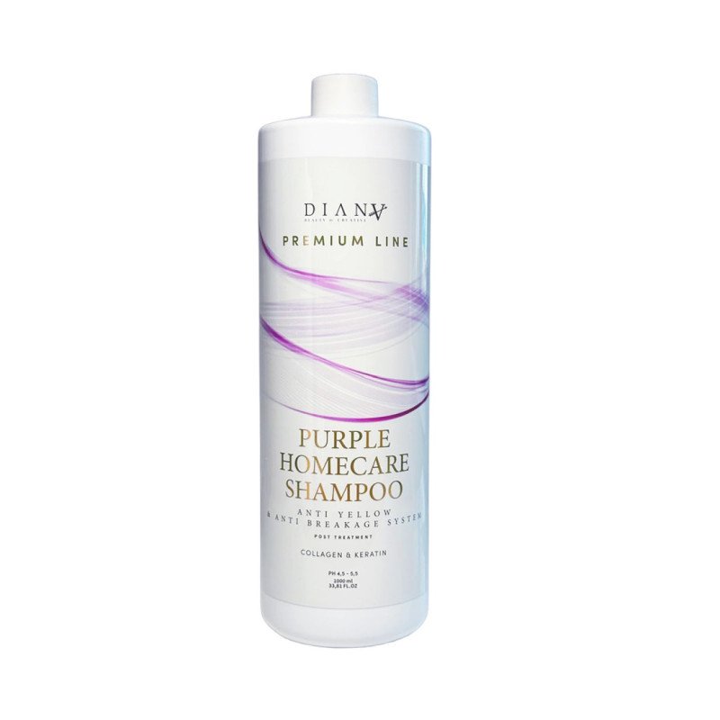 Professionele blondshampoo met paars pigment Premium Line Purple 1000 ml voor koel blond haar met keratine en collageen Professionele blondshampoo met paars pigment Premium Line Purple 1000 ml voor koel blond haar met keratine en collageen