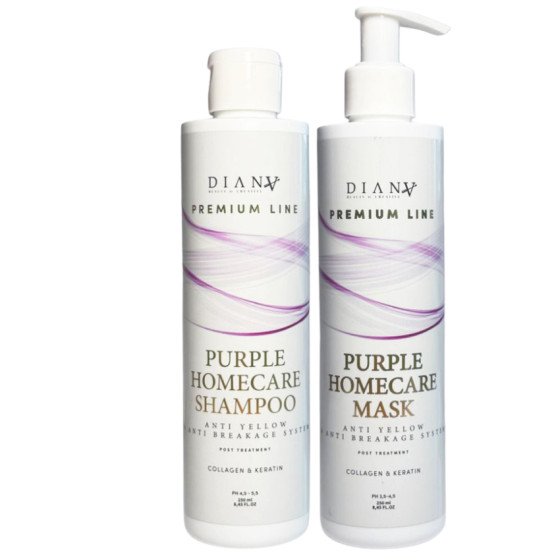 Premium Line Purple Homecare Set – Shampoo en masker voor blond haar met paars pigment 250ml + 250ml
