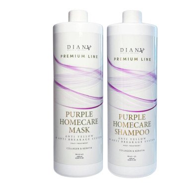 Premium Line Purple Homecare Set – Shampoo en masker voor blond haar met paars pigment 1000ml + 1000ml