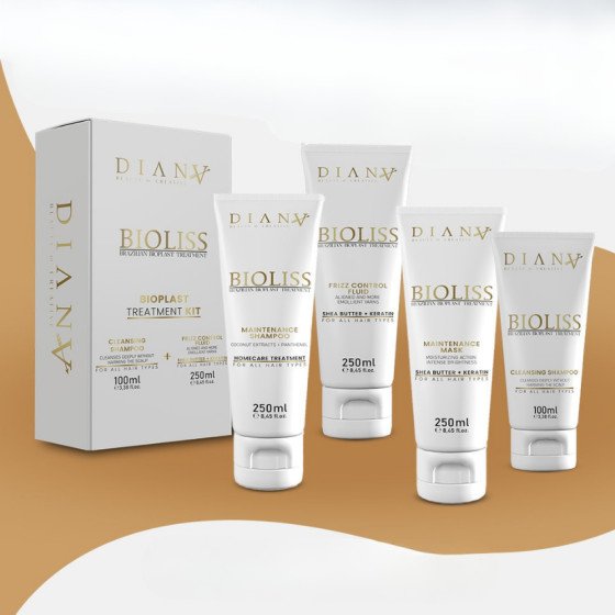 Bioliss – Professionelles Set: Bioplastie 250 g + Reinigungsshampoo 100 ml + Shampoo 250 ml + Maske 250 ml