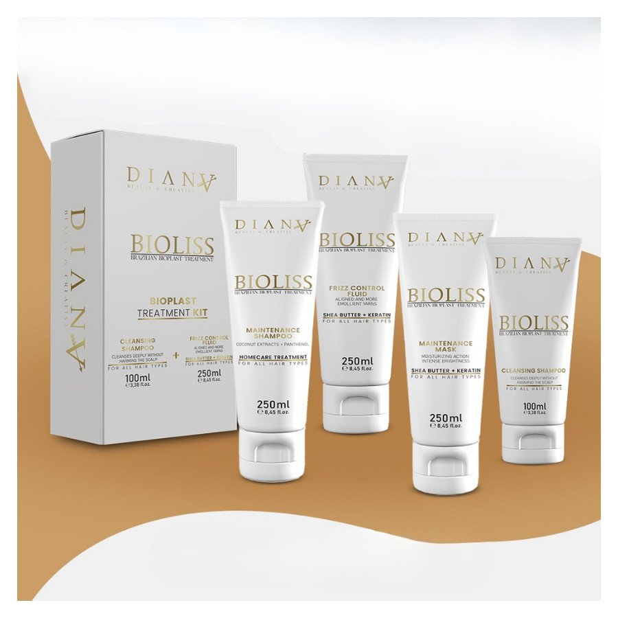 Bioliss – Zestaw profesjonalny: Bioplastia 250 g + Szampon oczyszczający 100 ml + Szampon 250 ml + Maska 250 ml
