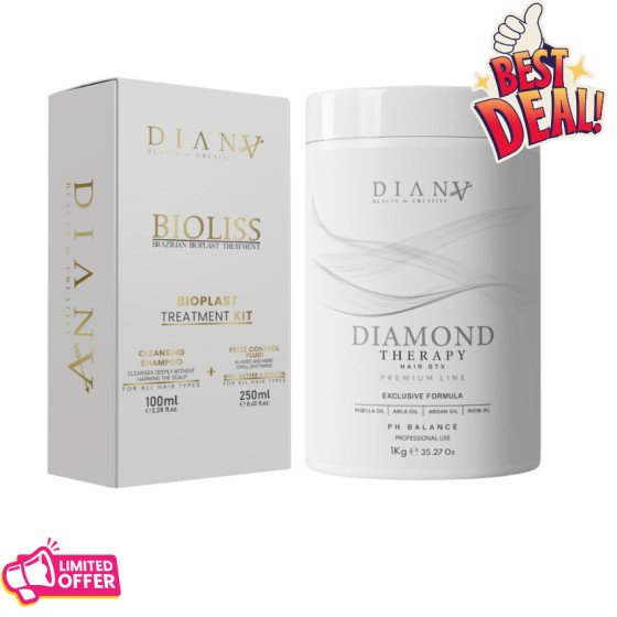 Zestaw Profesjonalny: Bioplastia 250 g + Szampon oczyszczający 100 ml + Botox Włosów Diamond 1000 g