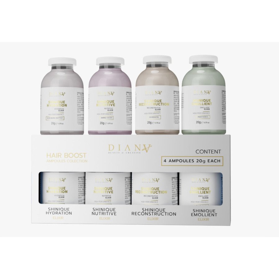 Shinique Hair Boost Elixir – Zestaw 4 Boosterów Odżywczych 4x20ml | Diana Beauty & Creative Shinique Hair Boost Elixir – Zestaw 4 Boosterów Odżywczych 4x20ml | Diana Beauty & Creative