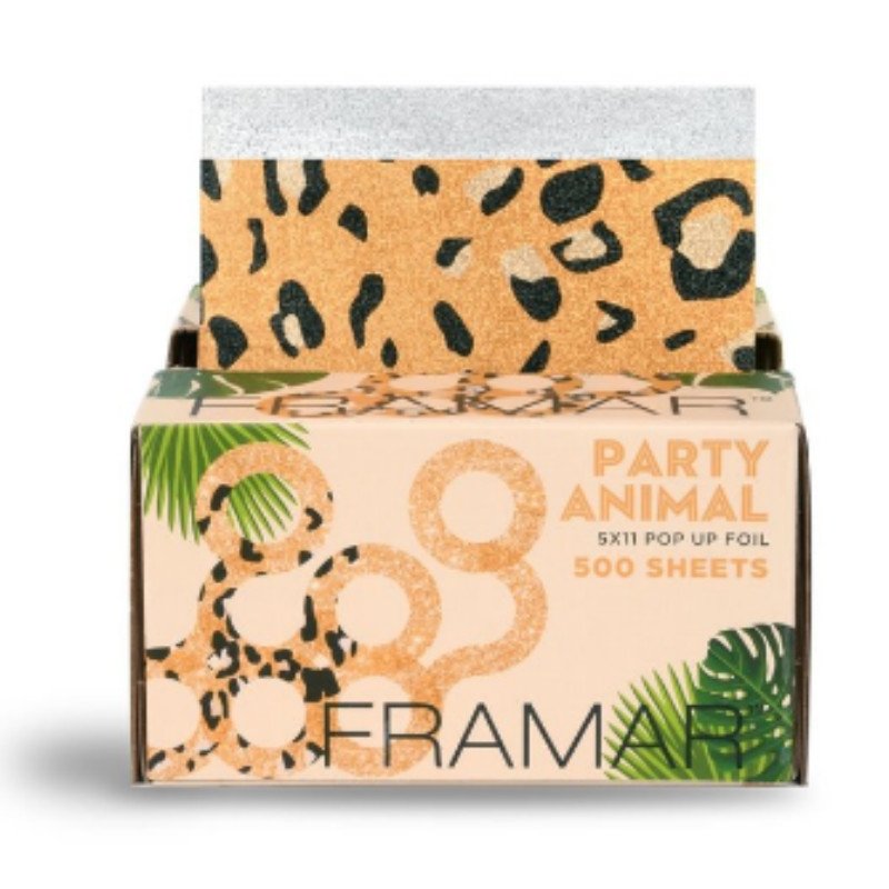 Framar Pop-up Aluminiumfolie Party Animal – 500 vorgeschnittene Folien für Friseure