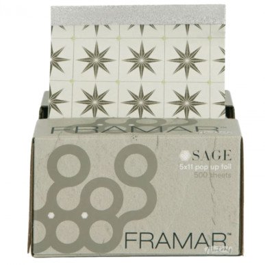 Framar Pop-up Aluminiumfolie Sage – 500 vorgeschnittene Folien für Friseure 1