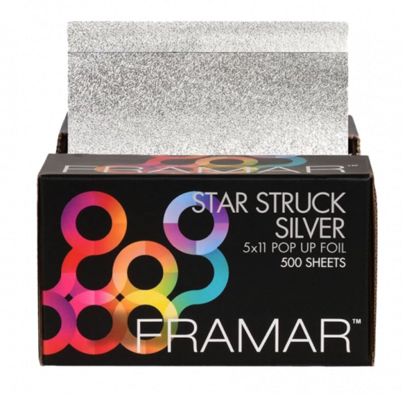 Framar Pop-up Aluminiumfolie Star Silver – 500 vorgeschnittene Folien für Friseure