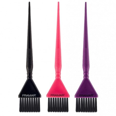 Framar Triple Threat Set Pink, Purple, Black – 3 professional color brushes 1