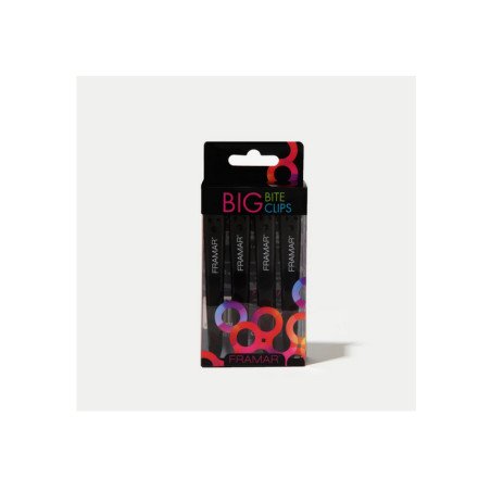 Framar Big Bite Clips Black – professionele roestvrijstalen haarclips 4st