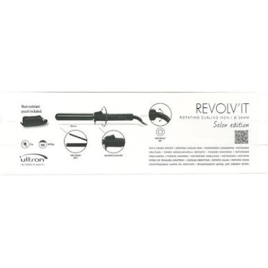 Ultron Revolv’it Curling Iron Ceramic/Tourmaline 26mm – Professional curling iron with 360° rotating system & thermal pouch