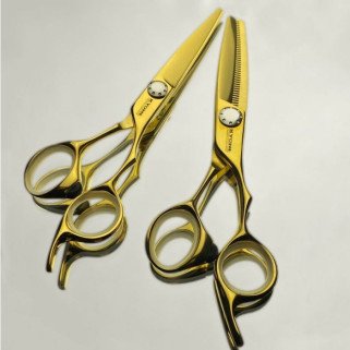 Kyone 710 Ciseaux de Coiffure Professionnels Rose Gold 6,0" – Ergonomiques, Anti-Allergie, Revêtement Ultra Résistant