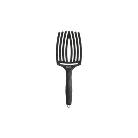 Olivia Garden Fingerbrush Care Iconic Large Noir – Brosse Cheveux Éco 65% Recyclée, Poils Sanglier & Nylon