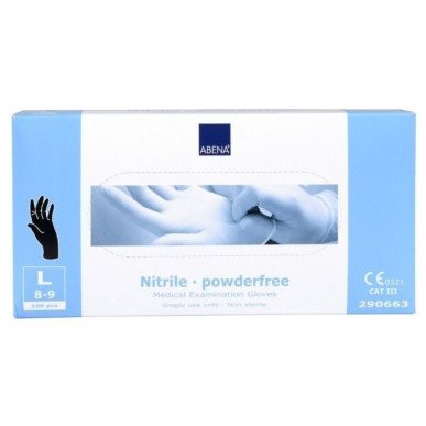 Abena Professionele Nitril Handschoenen Classic Poedervrij L Zwart 100st