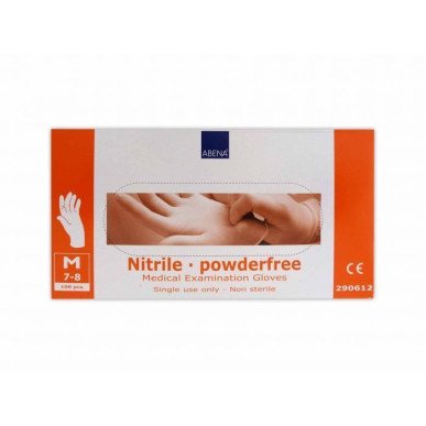 Abena Rękawice nitrylowe bezpudrowe rozmiar M niebieskie 100 szt.