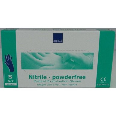 Abena Gants Nitrile Non Poudrés Taille S Bleu 100 pcs
